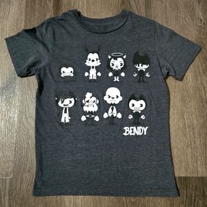 Bendy And The Ink Machine Boys Short Sleeve Graphic T-shirt Gray Size Medium‎